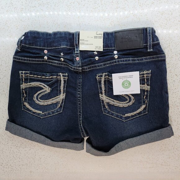 Y2K Girls Shorts with Embroidery & Rhinestones - Picture 2 of 8